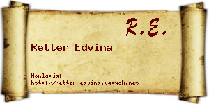 Retter Edvina névjegykártya